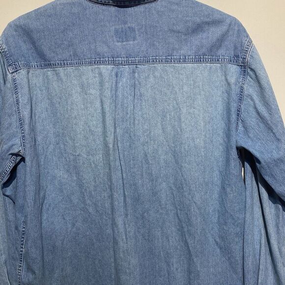 Vintage 90s Planet Hollywood London Size XL Blue Denim Long Sleeve Button Down S - Picture 7 of 9